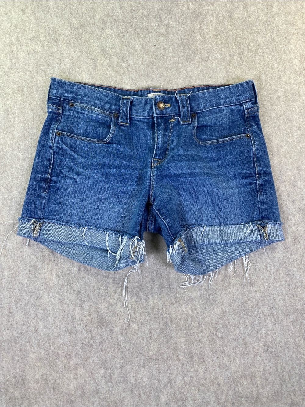 J. Crew Distressed Dark Blue Denim Cutoff Shorts